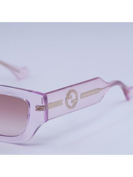 Gucci GG1558SK 003 Sunglasses Pink Rectangle Frame, Burgundy Lenses main image 9